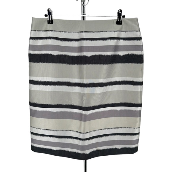 Boss Hugo Boss Vistripy Textured Stripe Neutral Pencil Skirt size US 8 - Picture 1 of 14